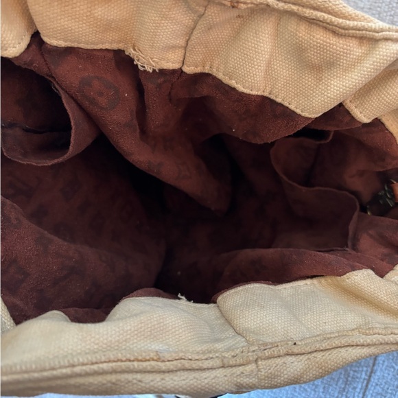 Louis Vuitton Tan Canvas Bag with Red Print - Picture 10 of 13